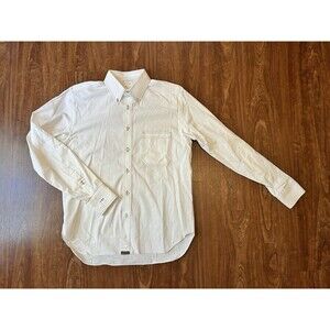 Billy Reid Men's Standard Cut White & Black Button Down Long Sleeve Shirt Medium